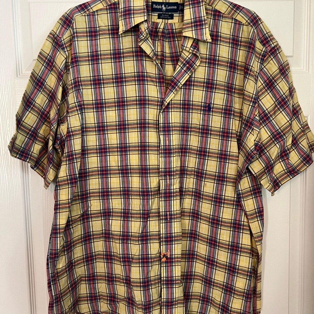 Ralph Lauren Men's Yellow Plaid Shirt